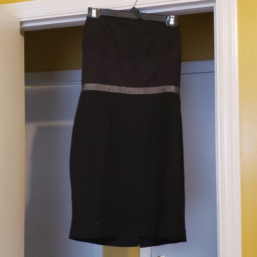 Black strapless dress
